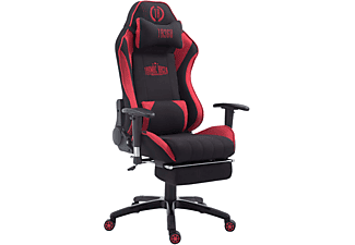 CLP Racing Bürostuhl Shift Stoff mit Fußablage Gaming Chair, schwarz/rot