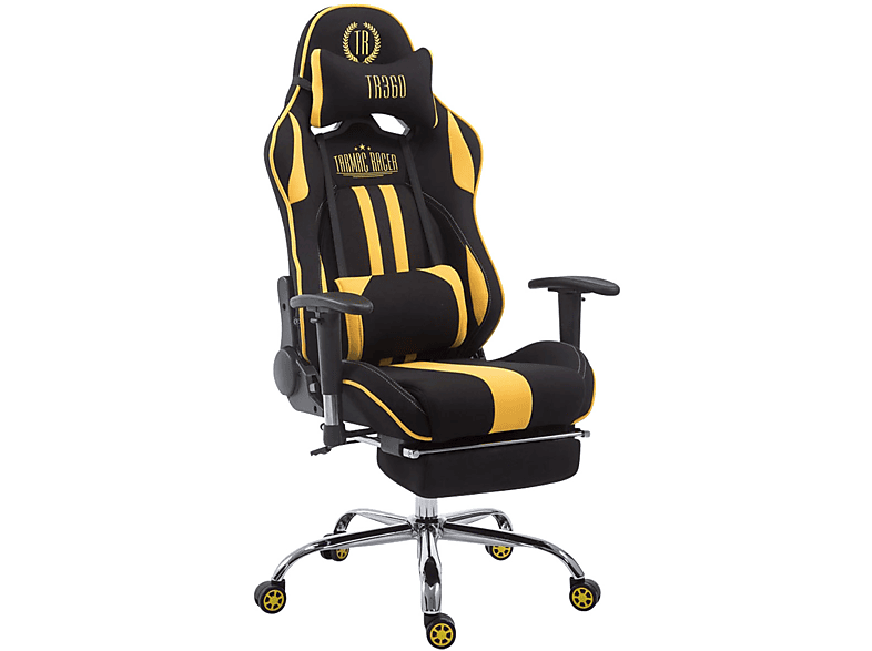 CLP Racing Bürostuhl Limit Stoff Gaming mit Fußablage schwarz/gelb Chair