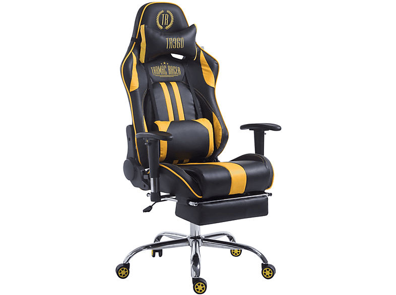 CLP Racing Bürostuhl Limit mit Fußablage Gaming Chair, schwarz/gelb