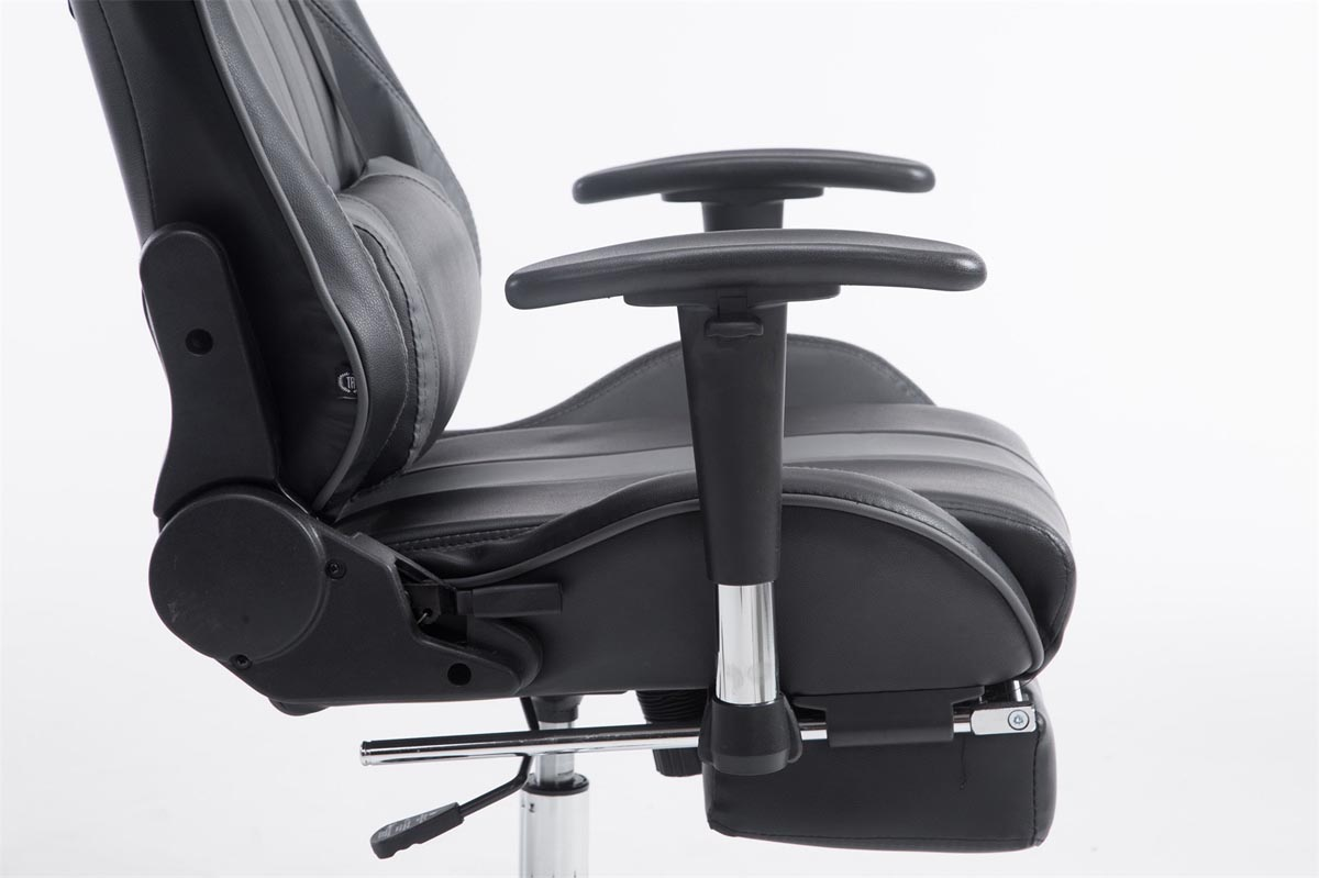 CLP Racing mit Chair, Fußablage schwarz/grau Limit Gaming Bürostuhl