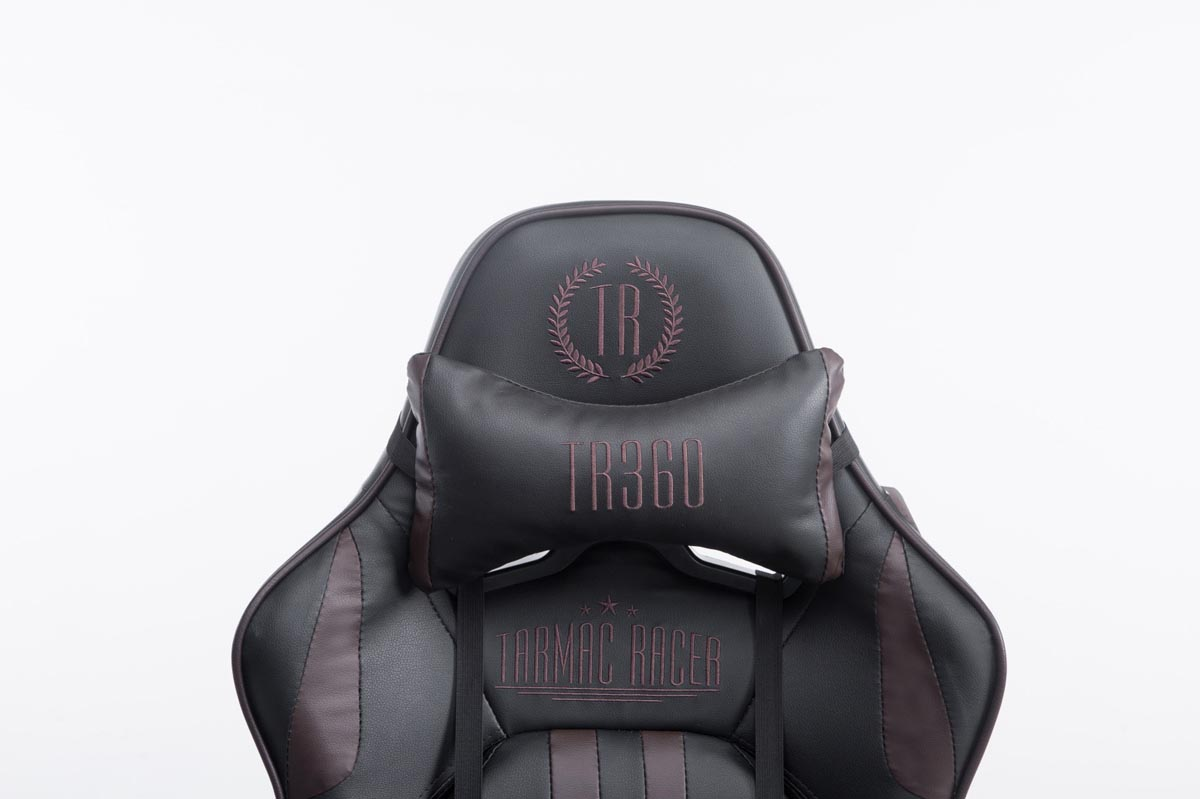 CLP Racing Bürostuhl Gaming Chair, schwarz/braun mit Kunstleder Limit V2 Fußablage