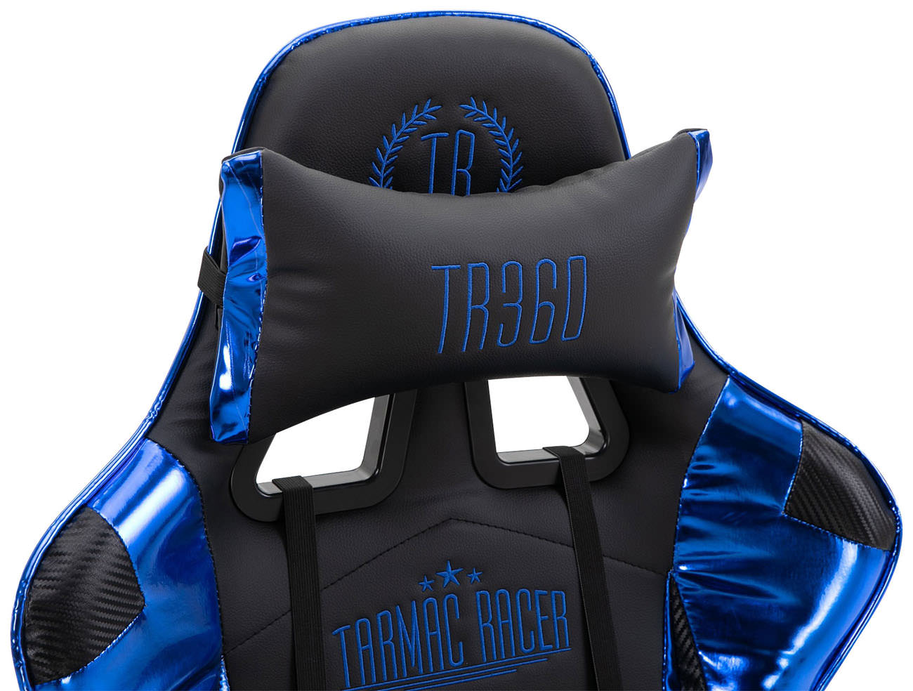 CLP Racing Bürostuhl Turbo mit Fußablage blau Chair, Gaming schwarz/glanz