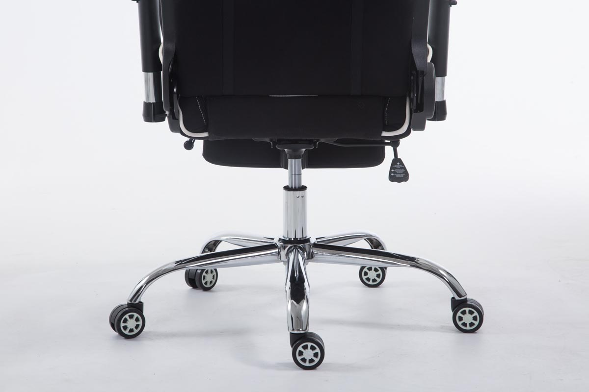 CLP Racing Bürostuhl Limit Stoff Gaming V2 Chair, Fußablage mit schwarz/weiß