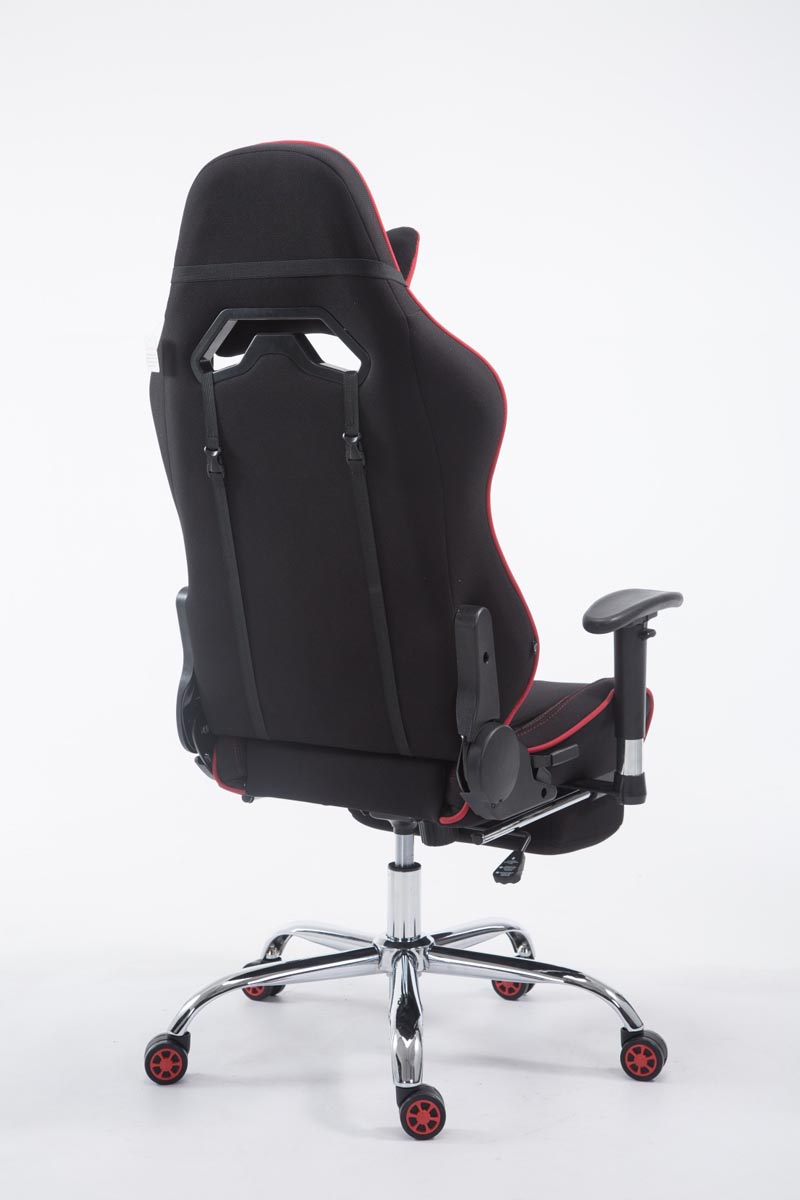 CLP Limit Bürostuhl Chair, Stoff Gaming Racing schwarz/rot Fußablage mit V2