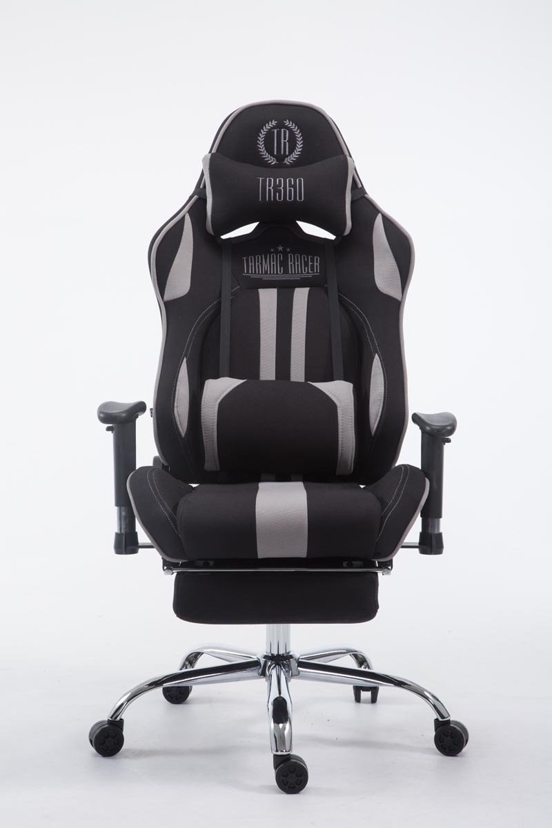 Stoff V2 Bürostuhl CLP schwarz/grau Gaming mit Racing Fußablage Chair, Limit