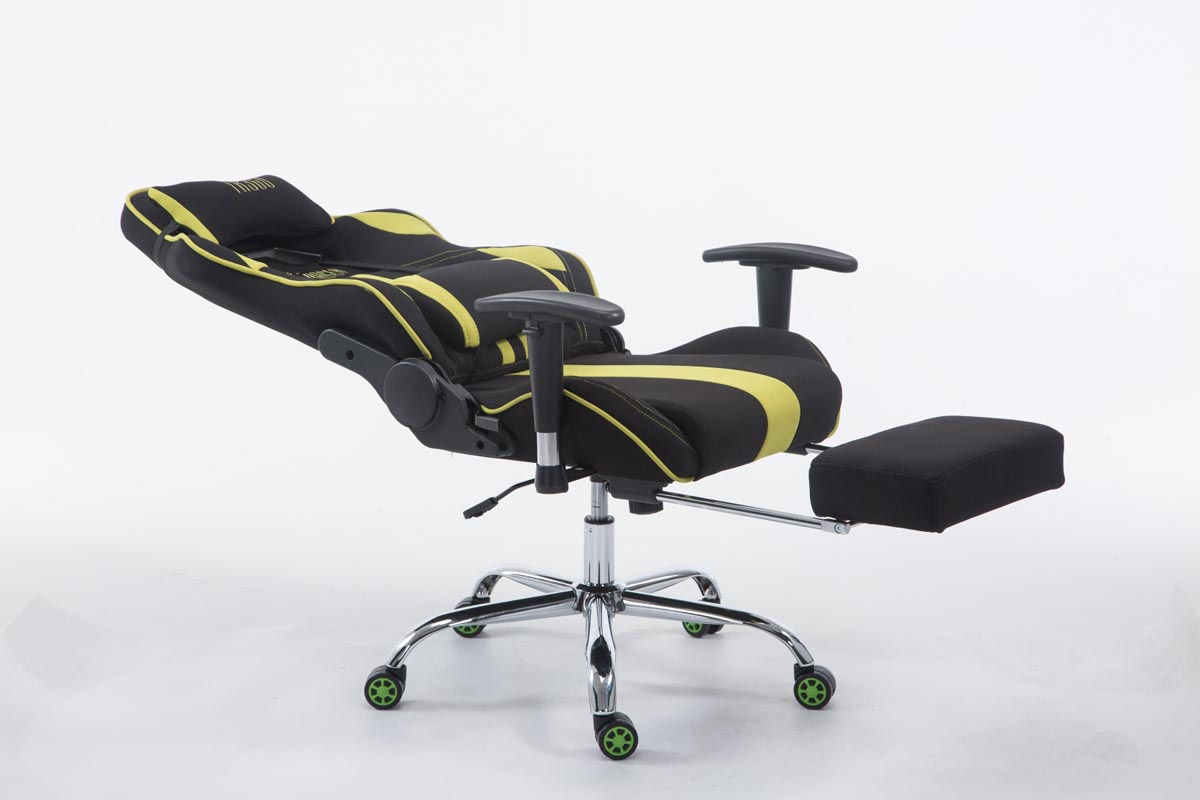 CLP Racing Bürostuhl Limit V2 Gaming Chair, Fußablage Stoff mit schwarz/grün