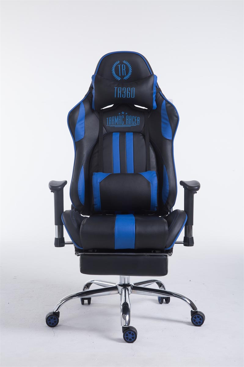 CLP Racing Gaming mit Bürostuhl Fußablage Chair, Limit schwarz/blau
