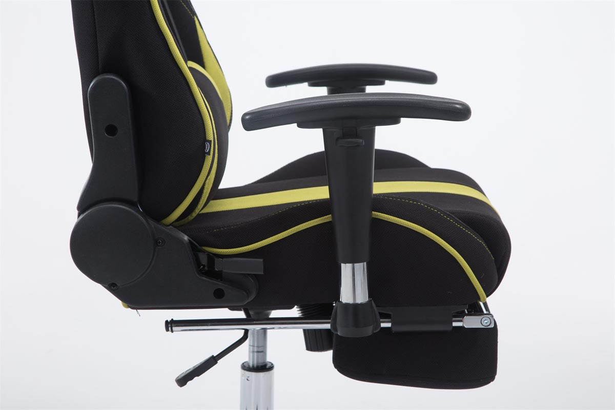 Limit Chair, Bürostuhl CLP V2 Fußablage Gaming mit Racing Stoff schwarz/grün