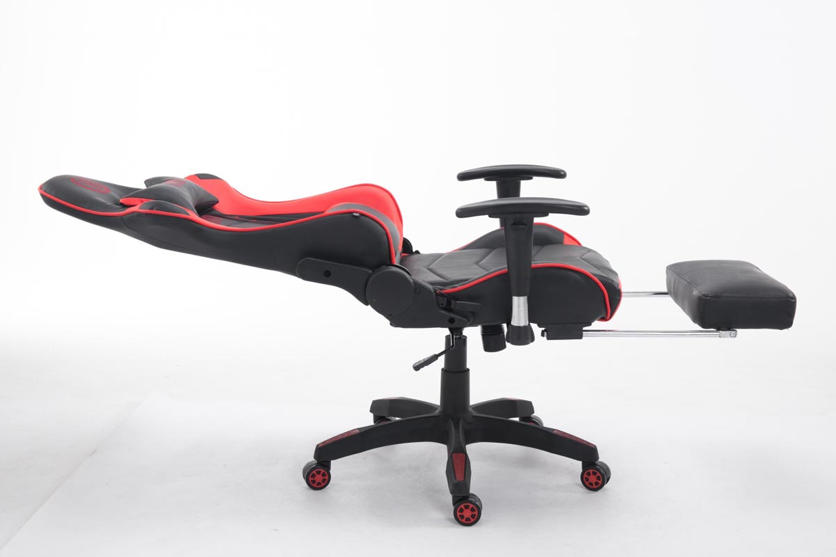 CLP Racing Bürostuhl Turbo mit schwarz/rot Fußablage Gaming Chair