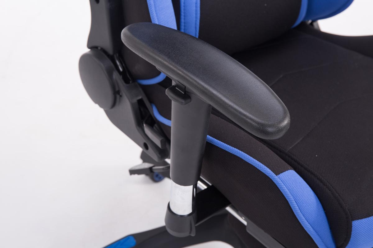 Gaming Bürostuhl schwarz/blau CLP Turbo Chair, Racing Fußablage mit Stoff
