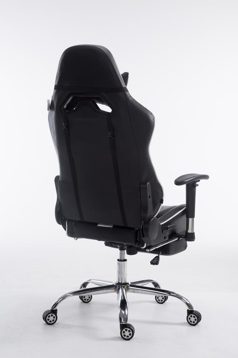 CLP Racing schwarz/weiß Chair, Fußablage mit Bürostuhl Limit Gaming