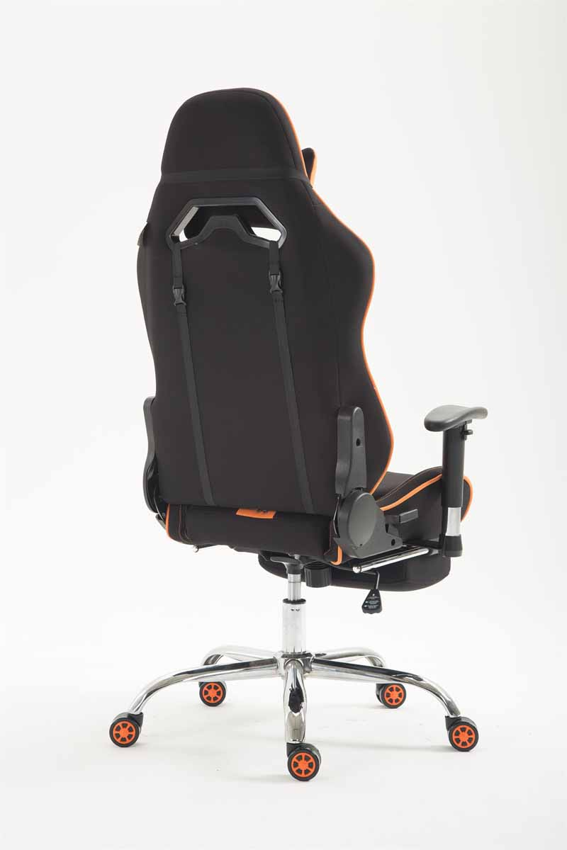 CLP Racing Bürostuhl Limit schwarz/orange Gaming Stoff mit Fußablage Chair