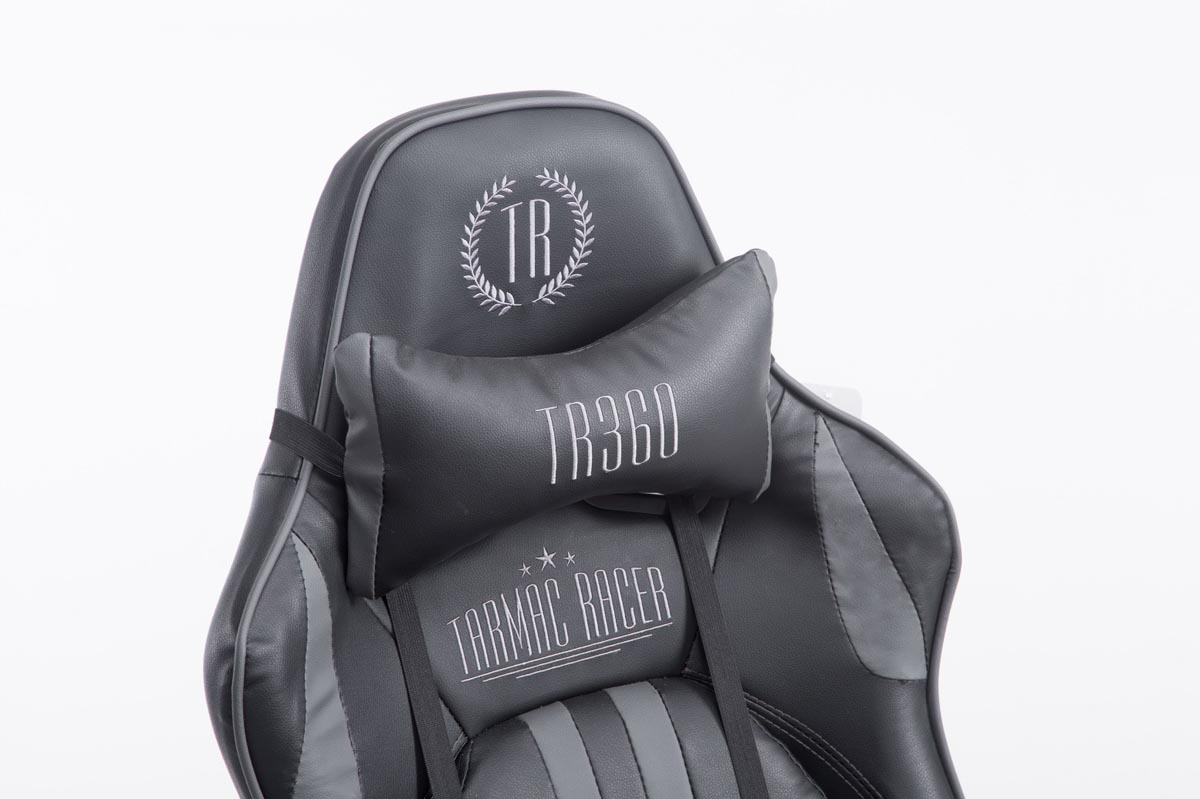 Limit Racing Chair, mit Bürostuhl Fußablage schwarz/grau Gaming V2 Kunstleder CLP
