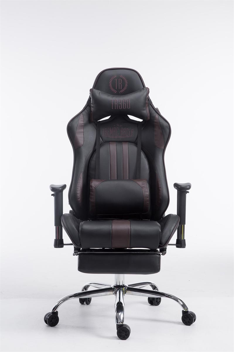 Fußablage CLP schwarz/braun Racing Gaming Kunstleder Chair, Limit V2 mit Bürostuhl