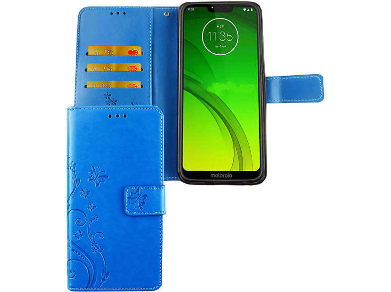 DESIGN Handyhülle, Bookcover, KÖNIG Moto G7, Motorola, Blau