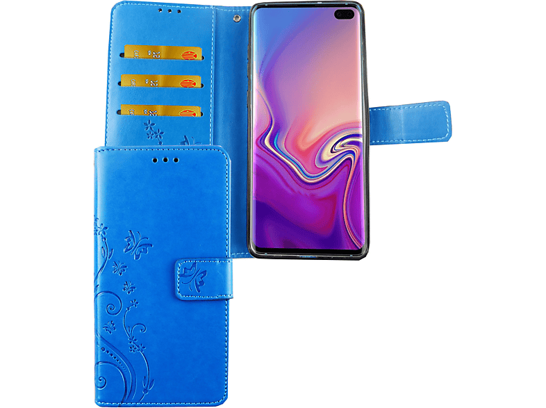 KÖNIG DESIGN Handyhülle, Bookcover, Samsung, Galaxy S10 Plus, Blau