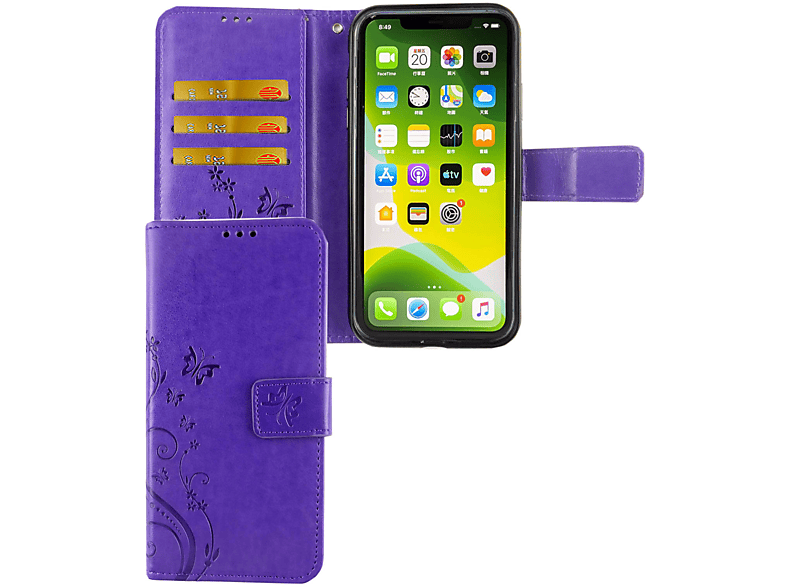 Apple, Violett iPhone 11 Schutzhülle, KÖNIG Pro, DESIGN Bookcover,