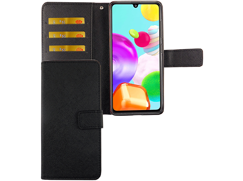 KÖNIG DESIGN Schutzhülle, Bookcover, Samsung, Schwarz Galaxy A41