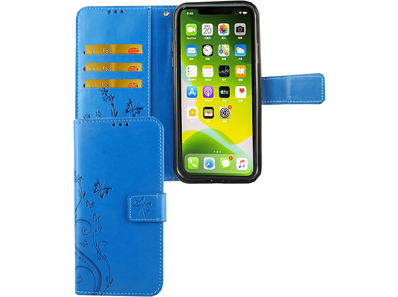 iPhone DESIGN Pro Schutzhülle, Max, 11 Apple, Bookcover, KÖNIG Blau