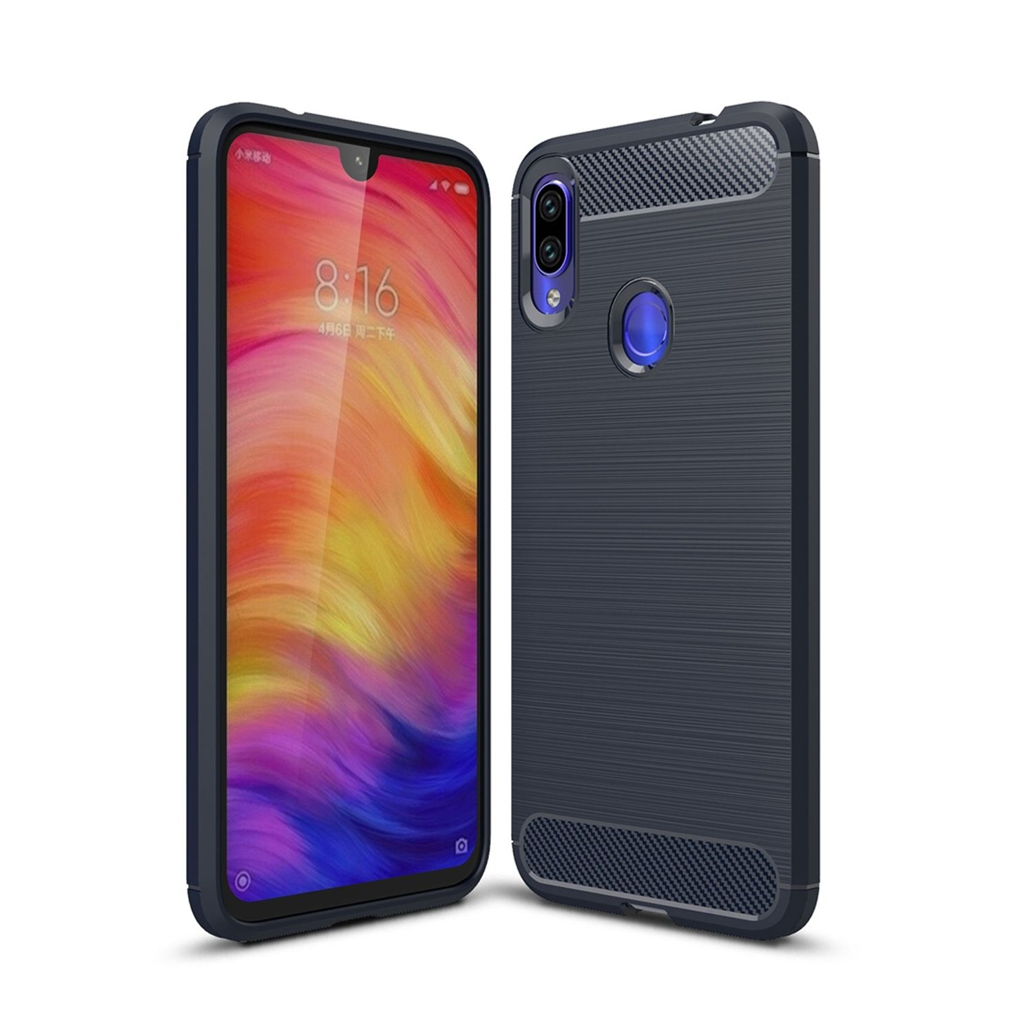 Redmi Redmi / DESIGN Pro, Note Blau Xiaomi, Backcover, KÖNIG Handyhülle Carbon 7 Optik, 7 Note