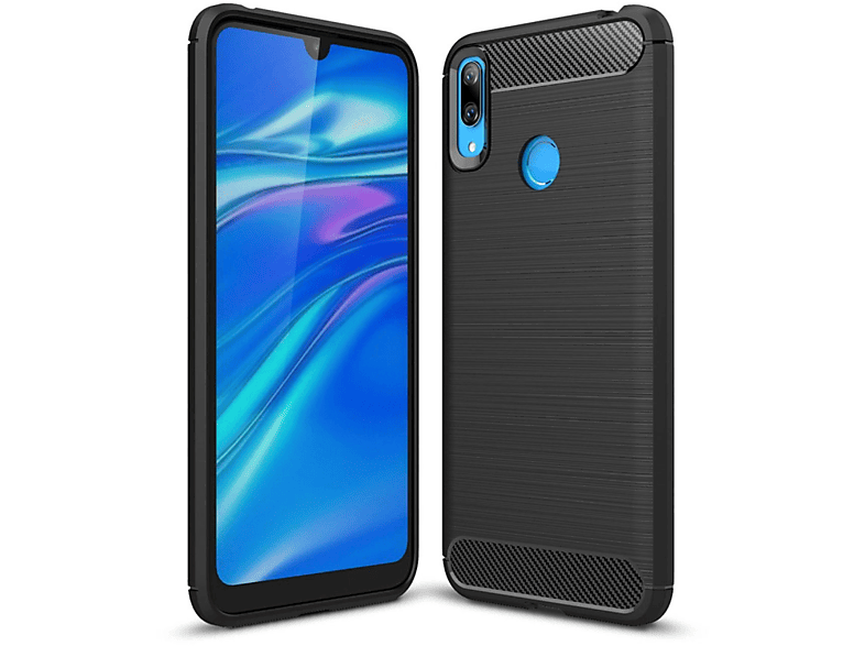 KÖNIG DESIGN Schutzhülle, Backcover, Huawei, Schwarz Y7 (2019)