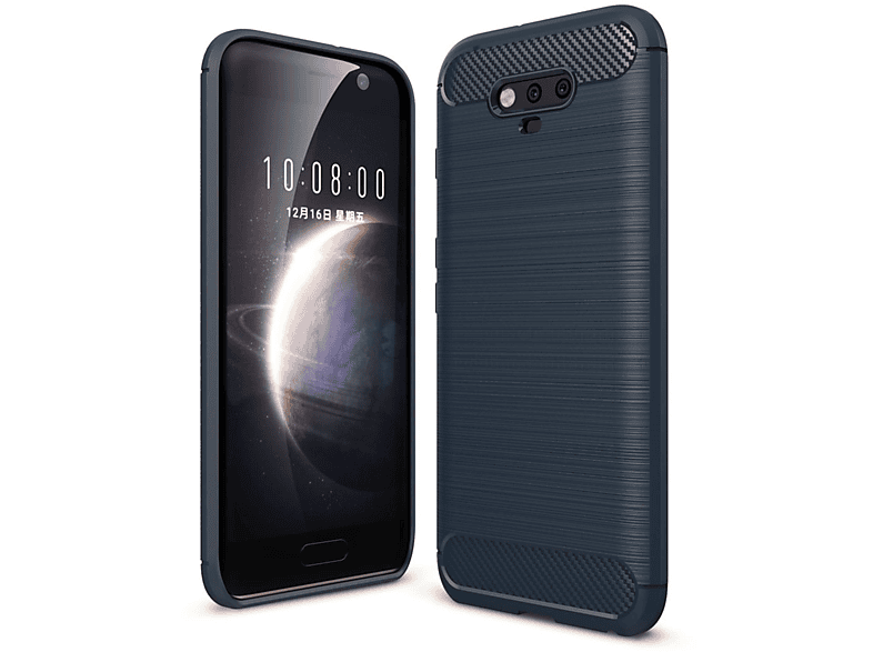 KÖNIG DESIGN Handyhülle Honor Magic, Optik, Blau Carbon Backcover, Huawei