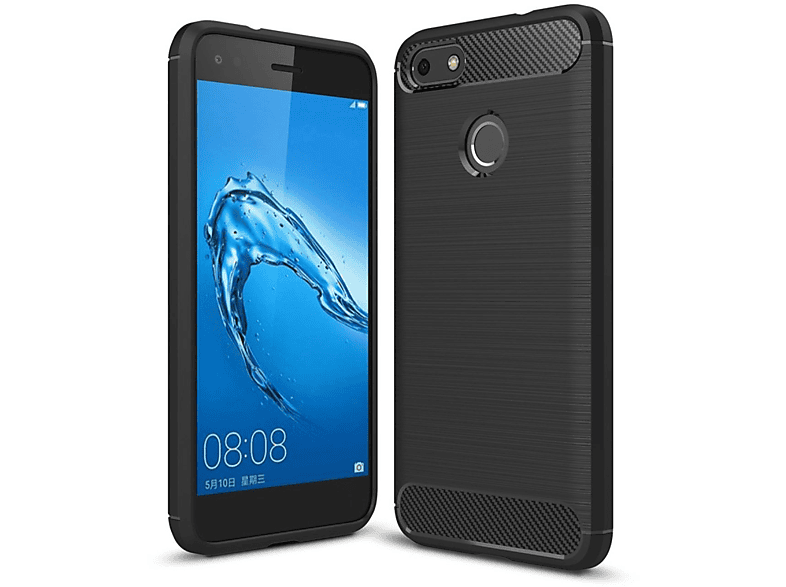 Schutzhülle, Huawei, Y6 KÖNIG Backcover, DESIGN (2017), Schwarz