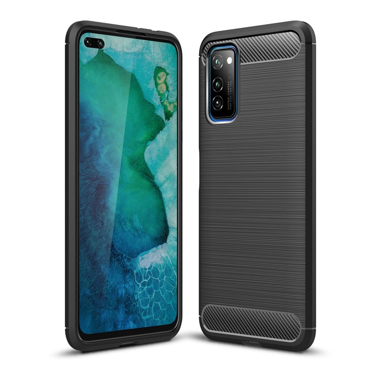 KÖNIG DESIGN Schutzhülle, Backcover, Huawei, V30, Honor Schwarz