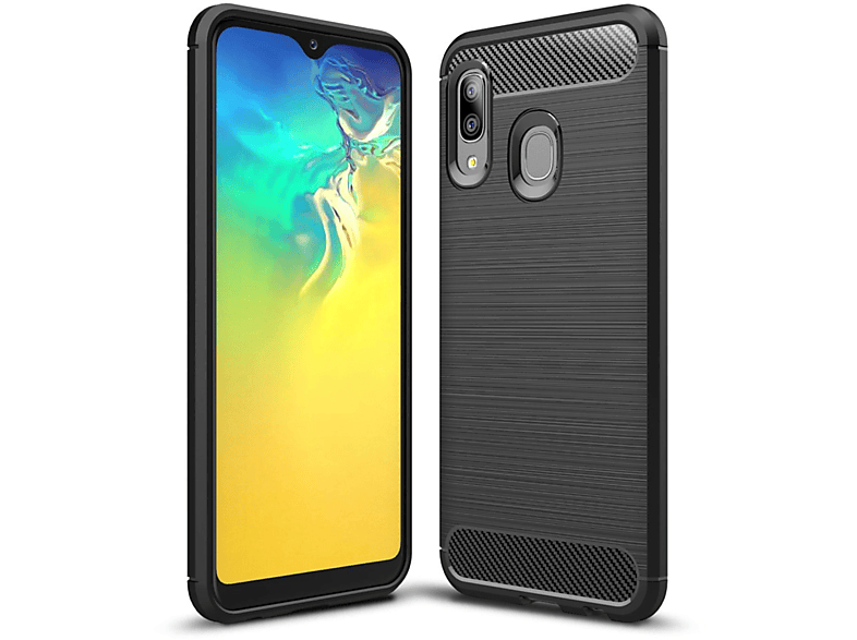 KÖNIG DESIGN A20e, Carbon Galaxy Samsung, Backcover, Schwarz Optik, Handyhülle