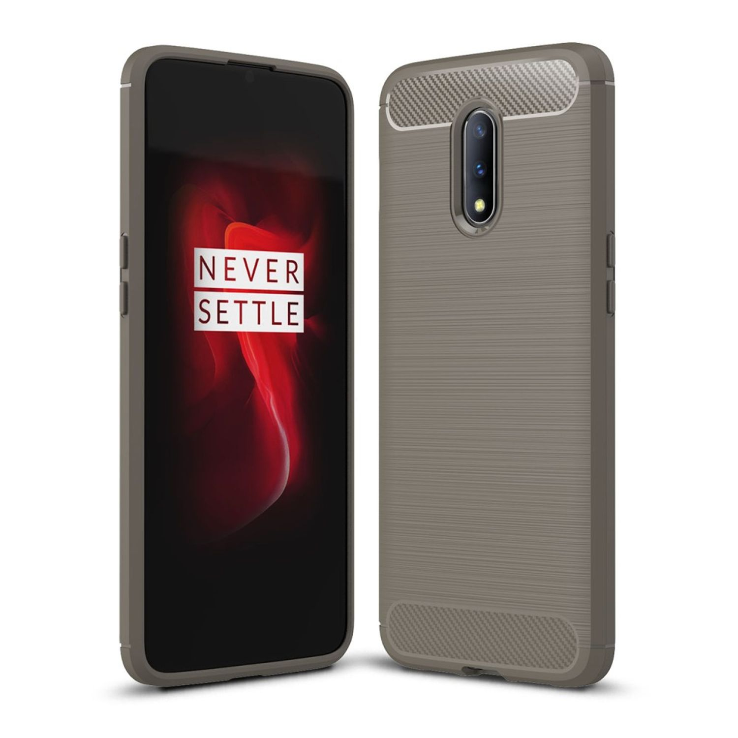 KÖNIG DESIGN Optik, OnePlus, Grau Backcover, 7, Handyhülle Carbon