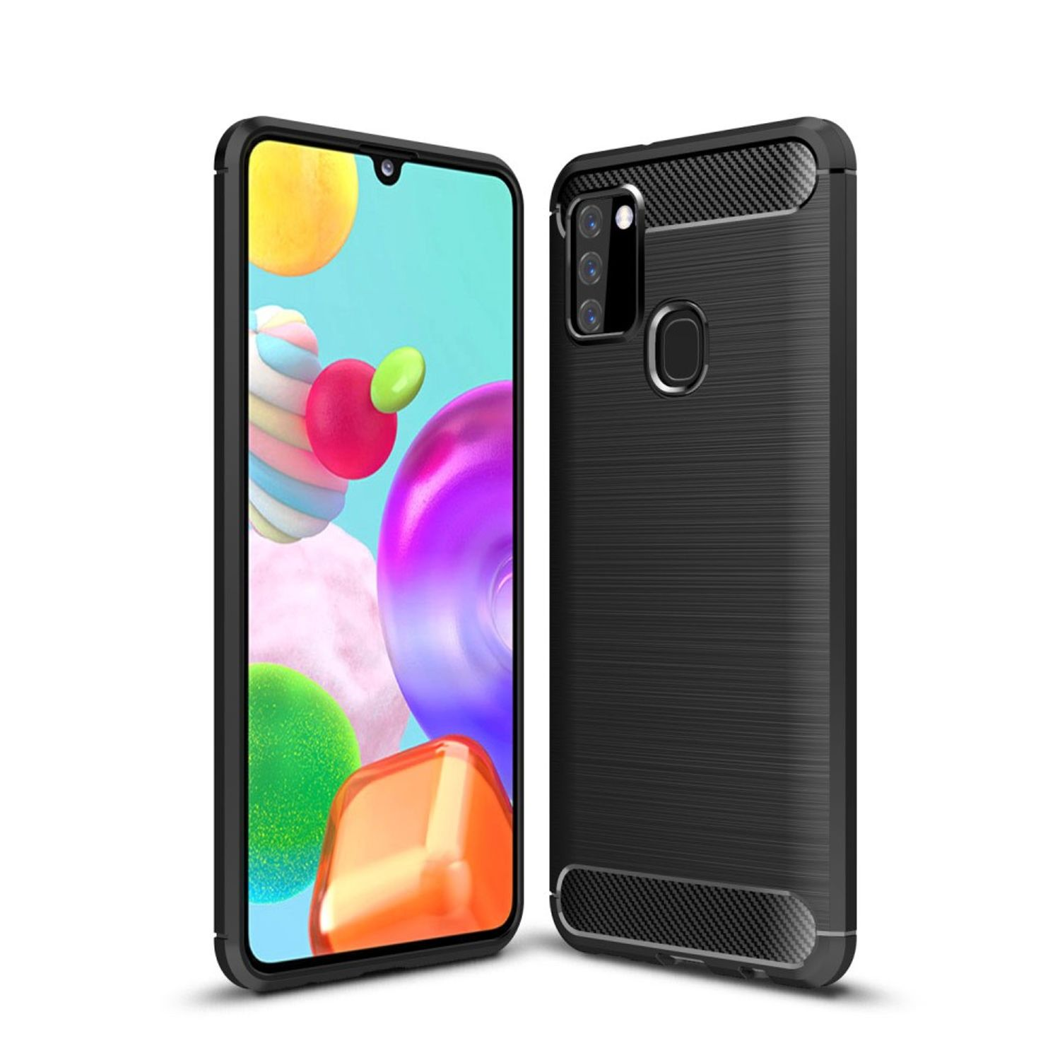 KÖNIG DESIGN Schutzhülle, Grau Backcover, Samsung, Galaxy A21s