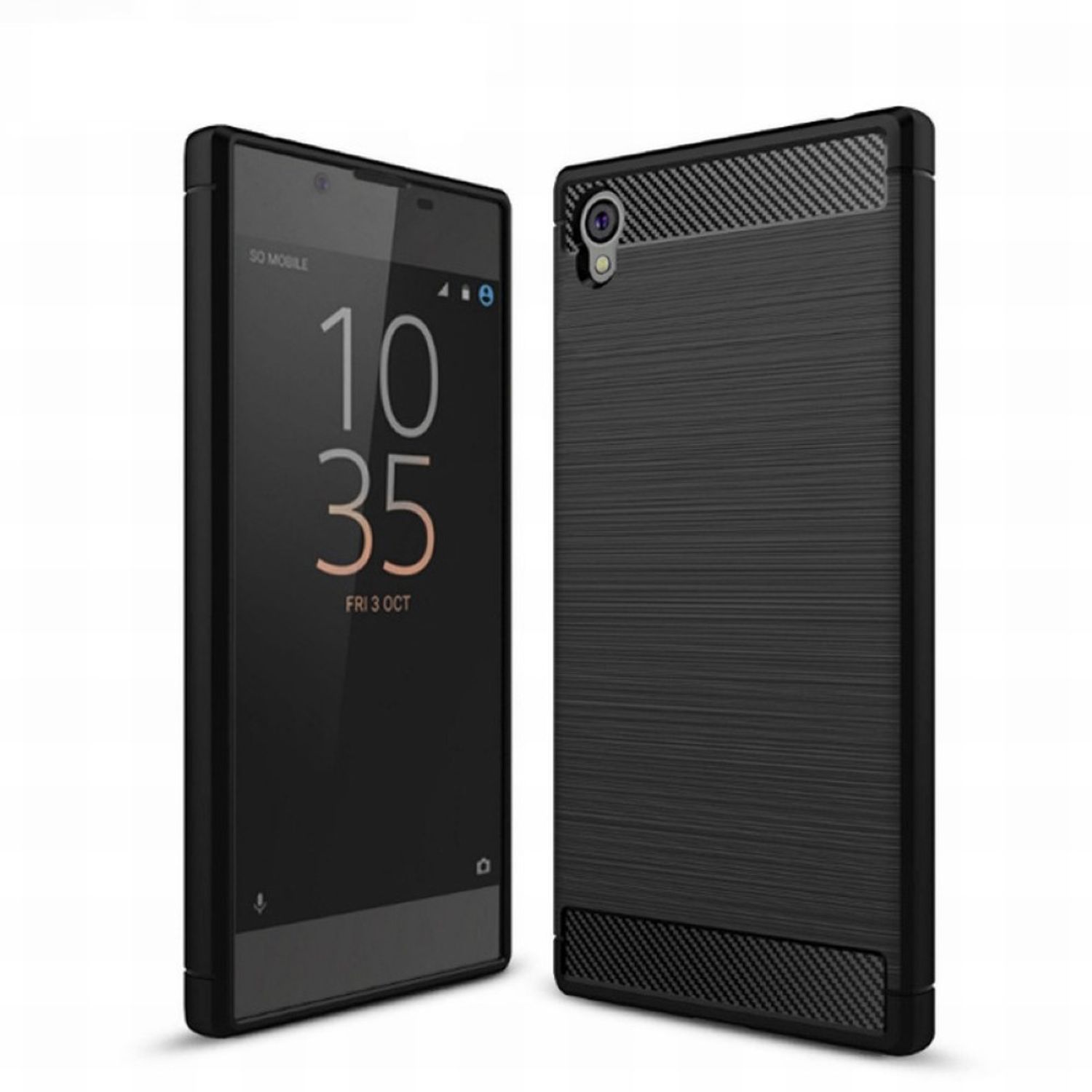 KÖNIG DESIGN Handyhülle Carbon Optik, Xperia Sony, Backcover, E6, Schwarz