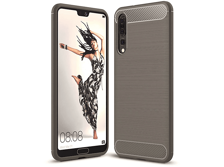 KÖNIG DESIGN Schutzhülle, Pro, Backcover, Grau P20 Huawei