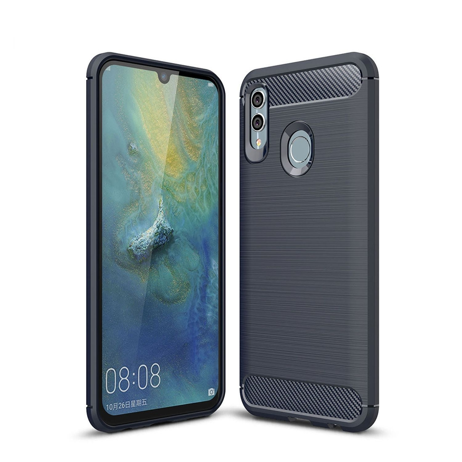 P Optik, Carbon KÖNIG Handyhülle Blau 2019, Backcover, DESIGN Huawei, Smart
