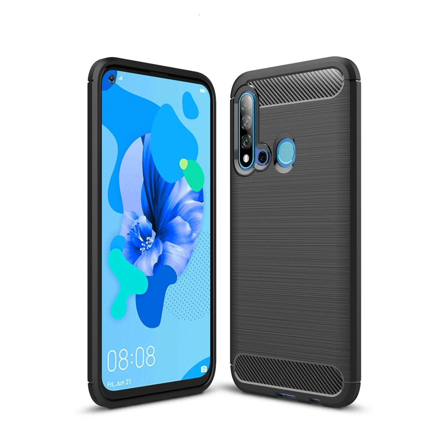 KÖNIG DESIGN Schutzhülle, Backcover, Huawei, P20 Schwarz 2019, Lite