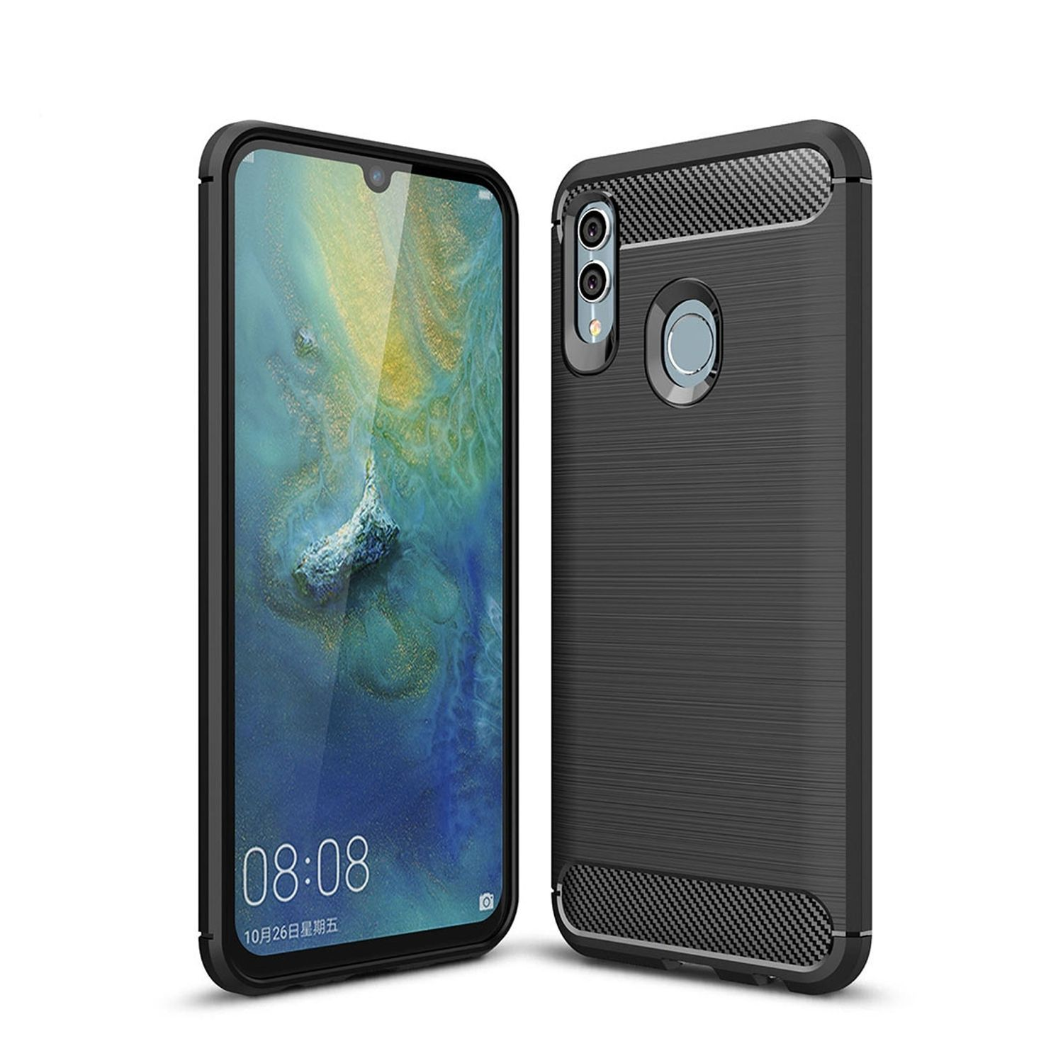 KÖNIG DESIGN Carbon Smart Optik, Schwarz Backcover, Handyhülle P Huawei, 2019