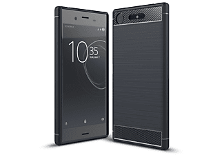KÖNIG DESIGN Handyhülle Carbon Optik, Backcover, Sony, Xperia XZ1, Blau