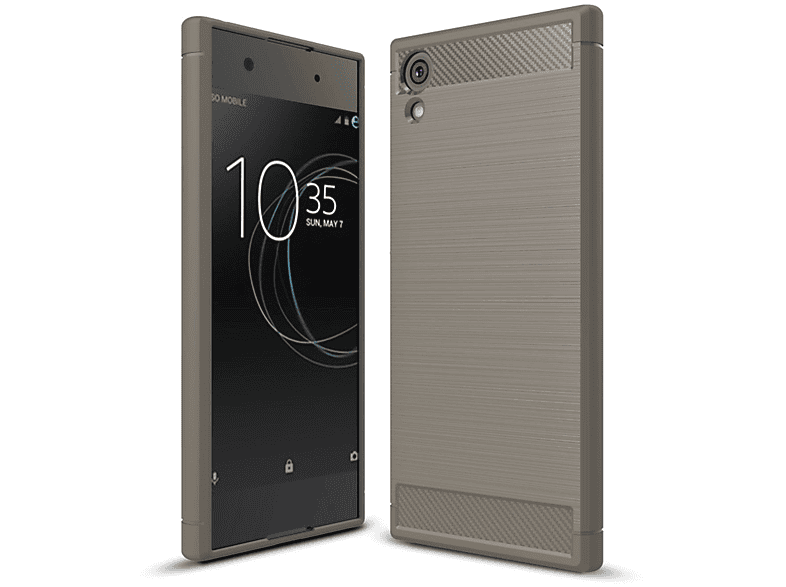 KÖNIG DESIGN Handyhülle Carbon Optik, Backcover, Sony, Xperia XA1 Ultra, Grau