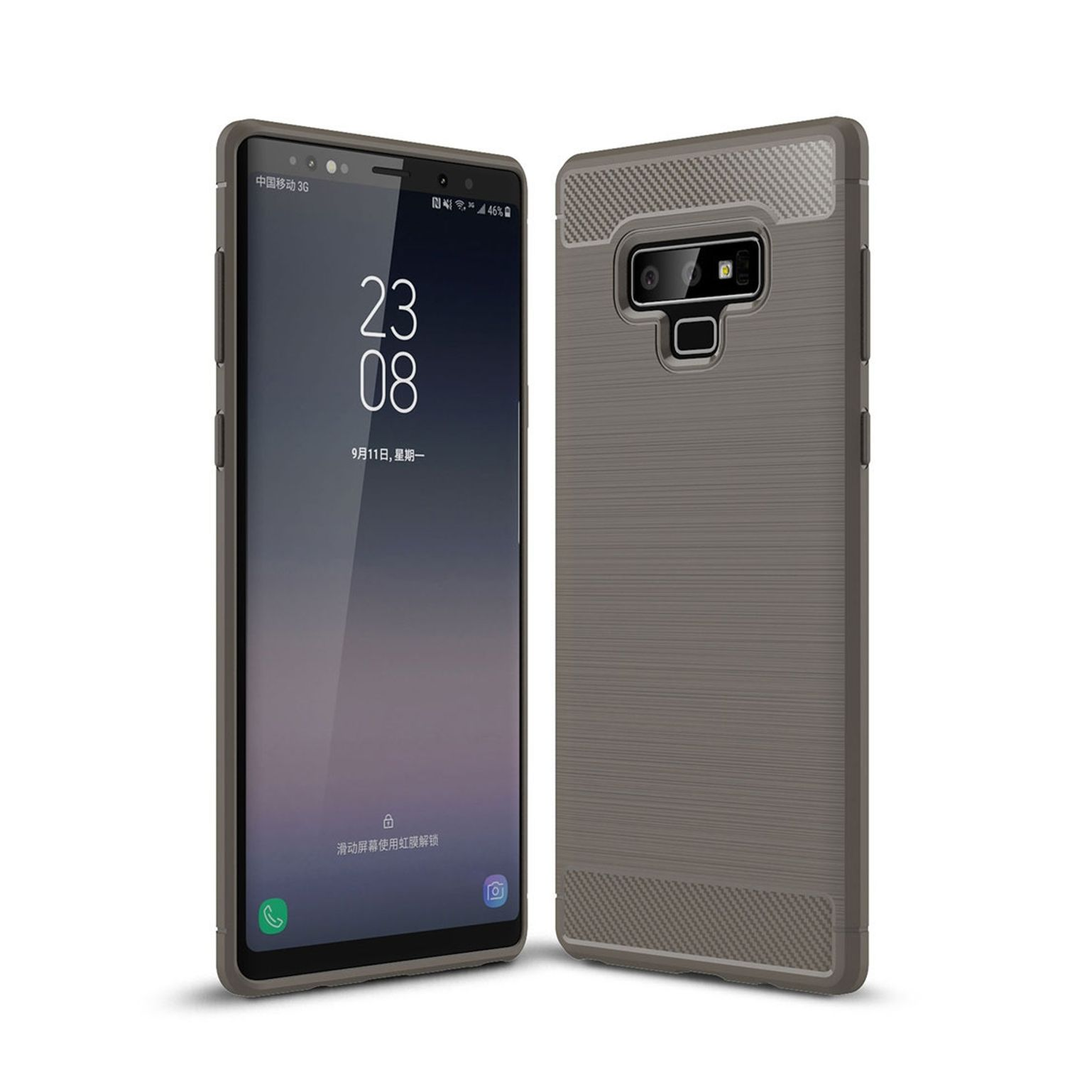 Optik, Samsung, Carbon Handyhülle Grau 9, DESIGN KÖNIG Backcover, Note Galaxy