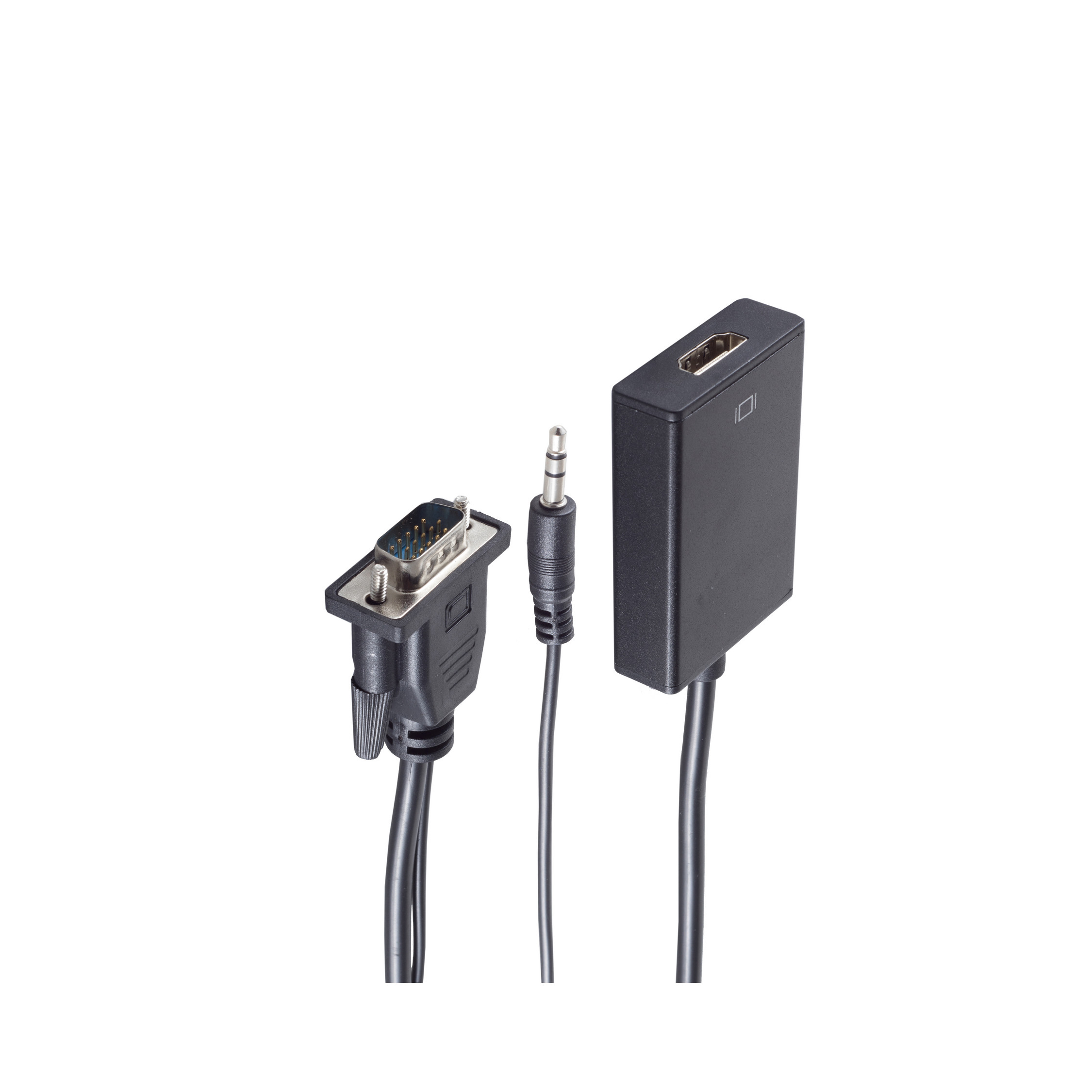 /HDMI Buchse A Klinke + Adapter SHIVERPEAKS Stecker VGA VGA 0,15m, 3,5mm