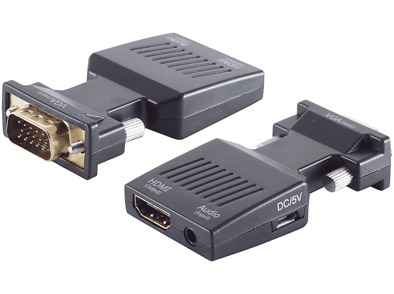 SHIVERPEAKS VGA Klinken /HDMI-A Adapter Stecker 3,5mm Buchse, + VGA Buchse