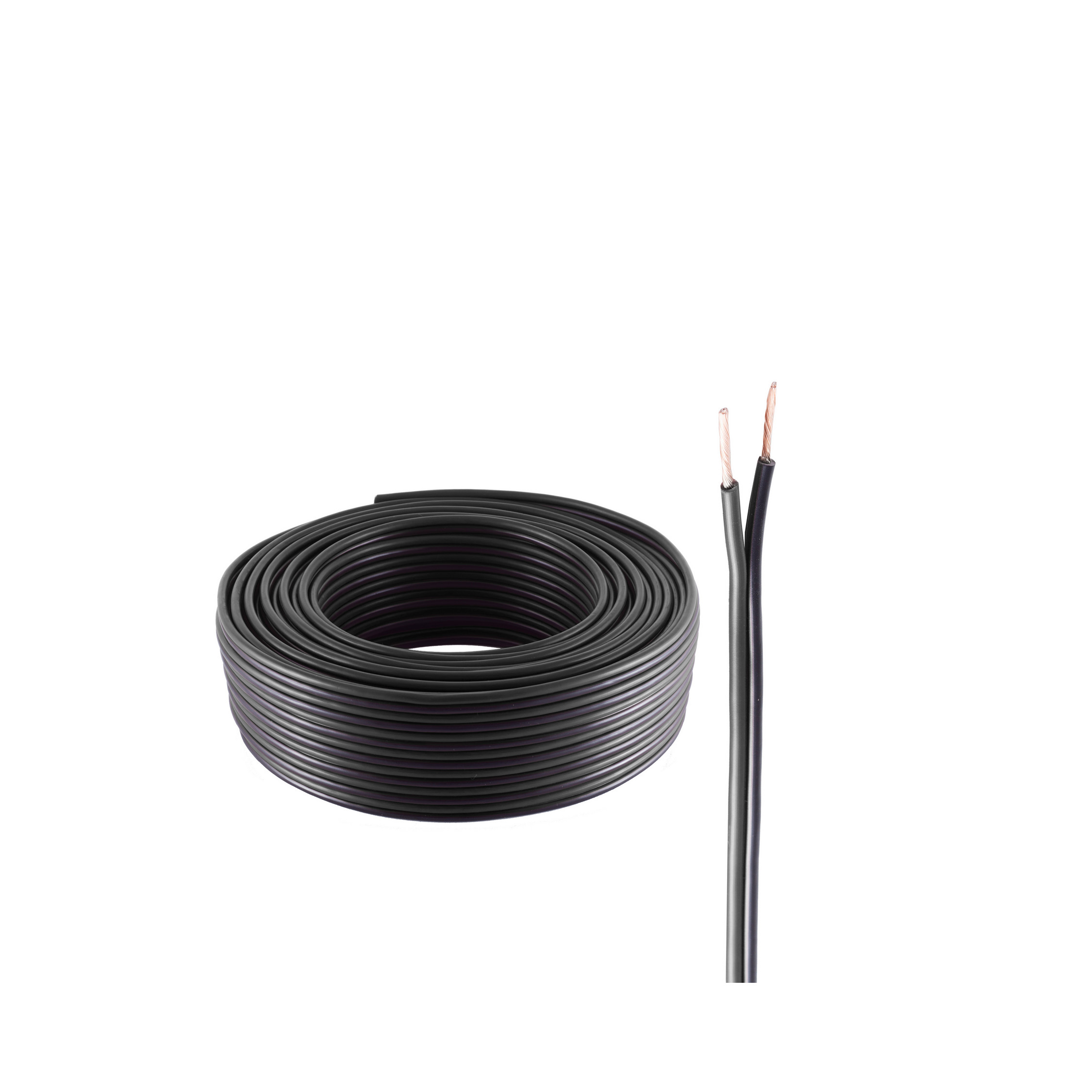 SHIVERPEAKS LS-Kabel 2,5mm² 50x0,25 100m, CCA Kabel, 100 m schwarz Lautsprecher