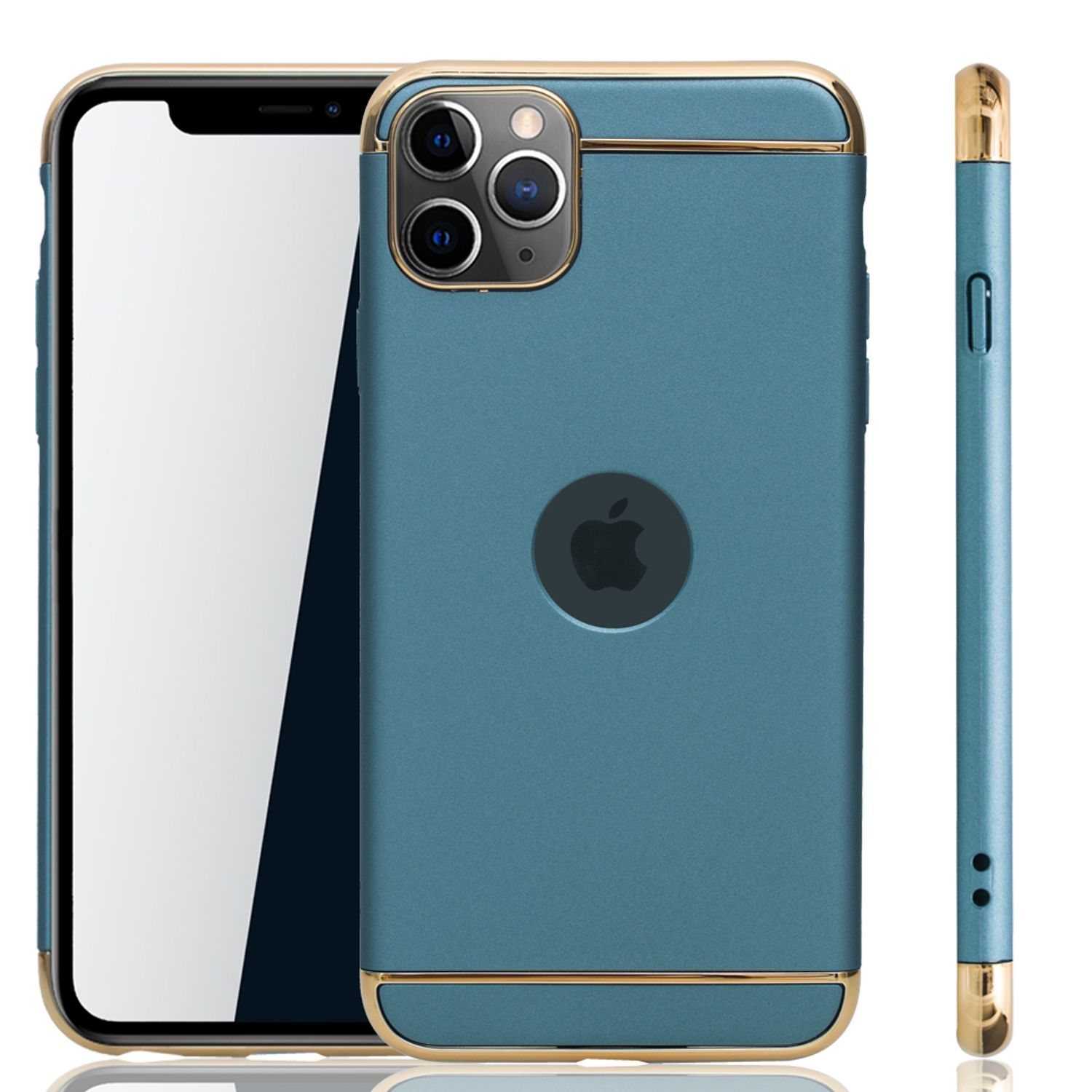 11 Backcover, iPhone Blau Apple, Pro, DESIGN KÖNIG Schutzhülle,