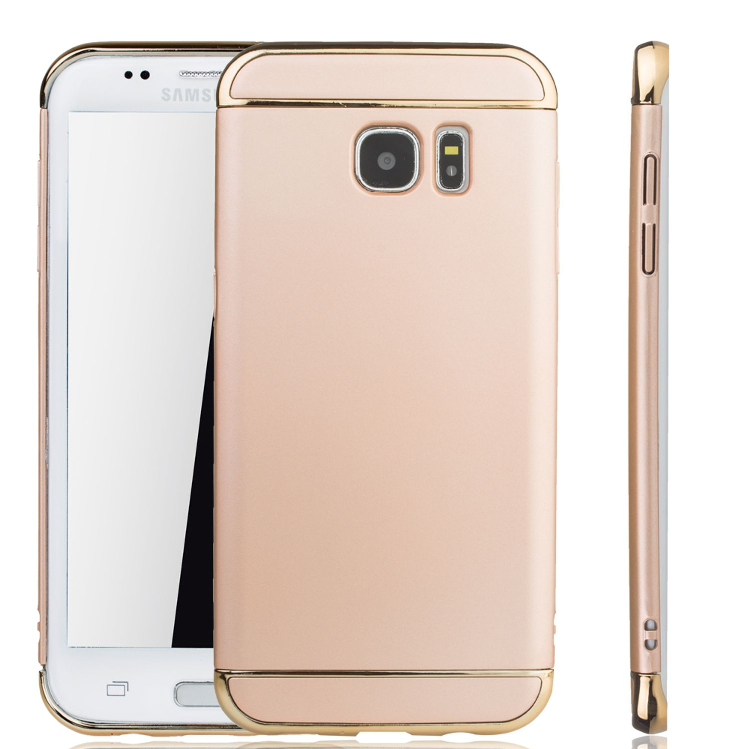 Backcover, Samsung, DESIGN Galaxy KÖNIG S7 Edge, Schutzhülle, Gold