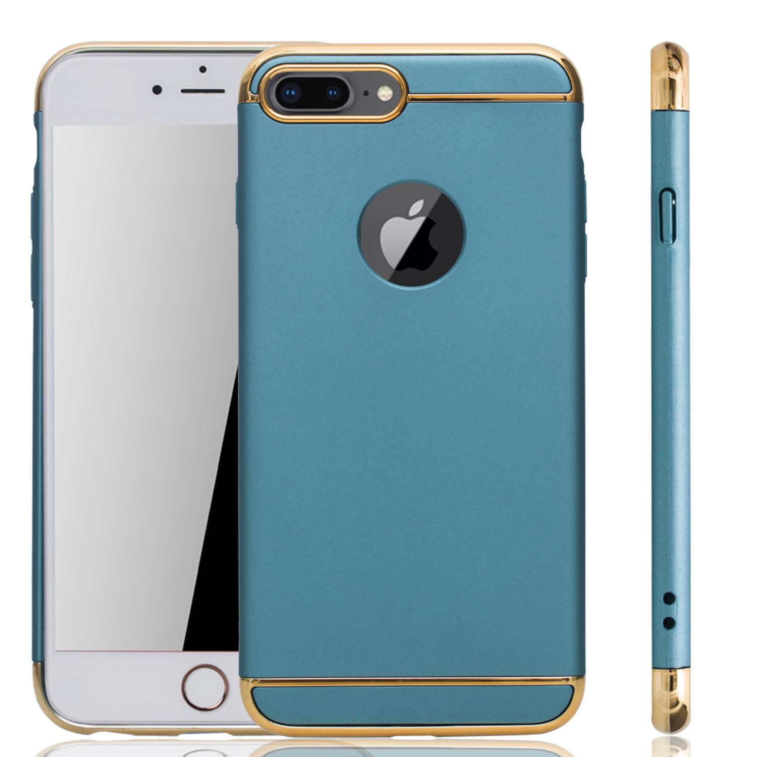 7, DESIGN KÖNIG iPhone Apple, Backcover, Blau Schutzhülle,