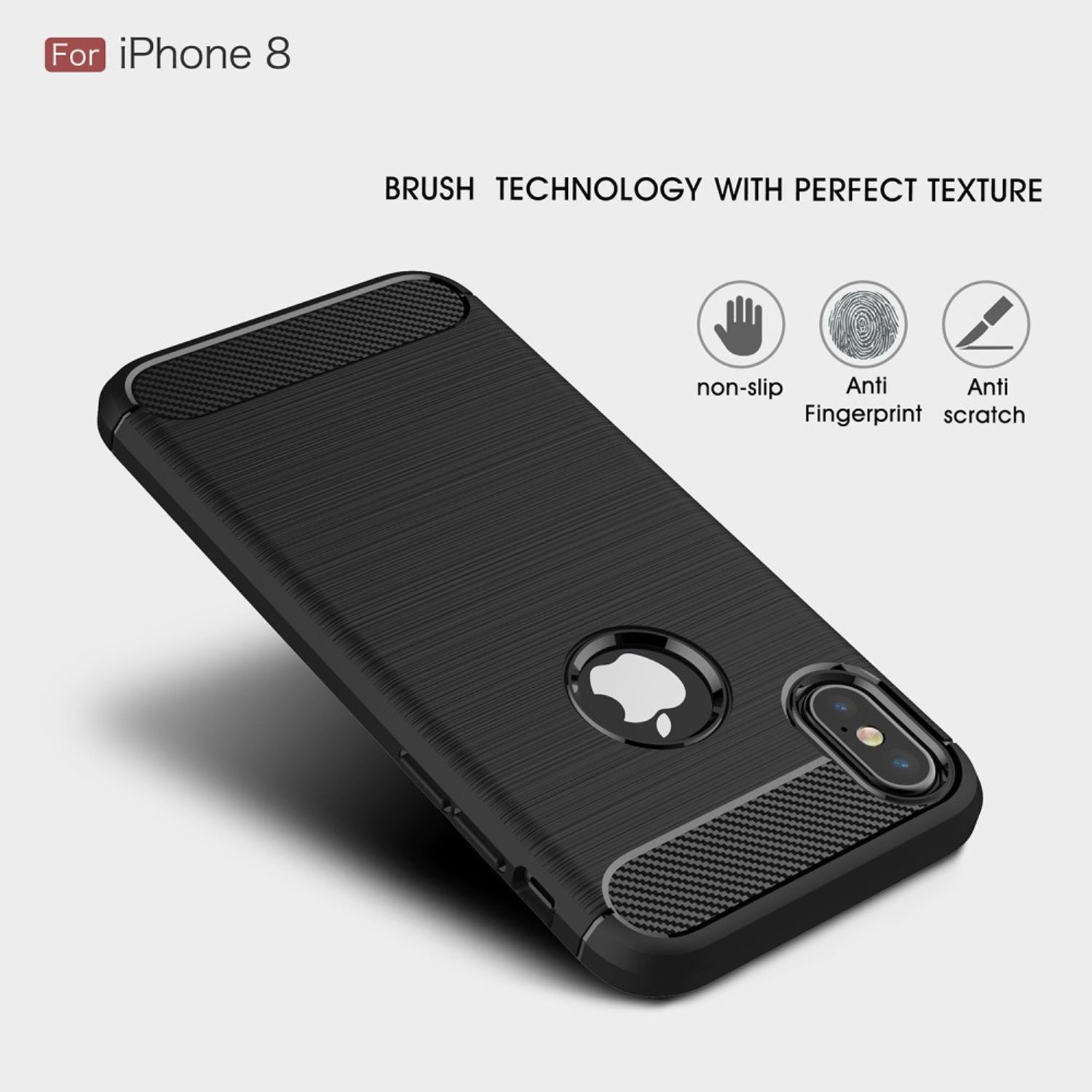 Handyhülle KÖNIG DESIGN iPhone Optik, Schwarz Apple, XS, Backcover, Carbon