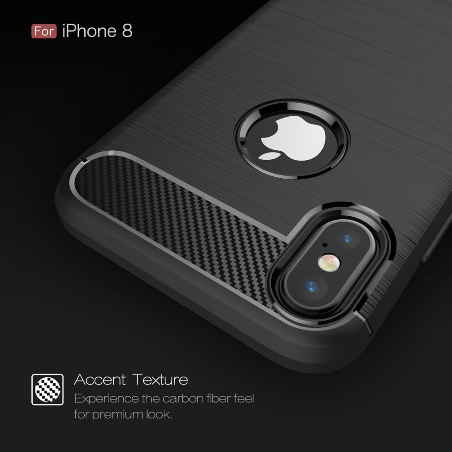 KÖNIG Backcover, Carbon Handyhülle iPhone Schwarz Apple, XS, Optik, DESIGN