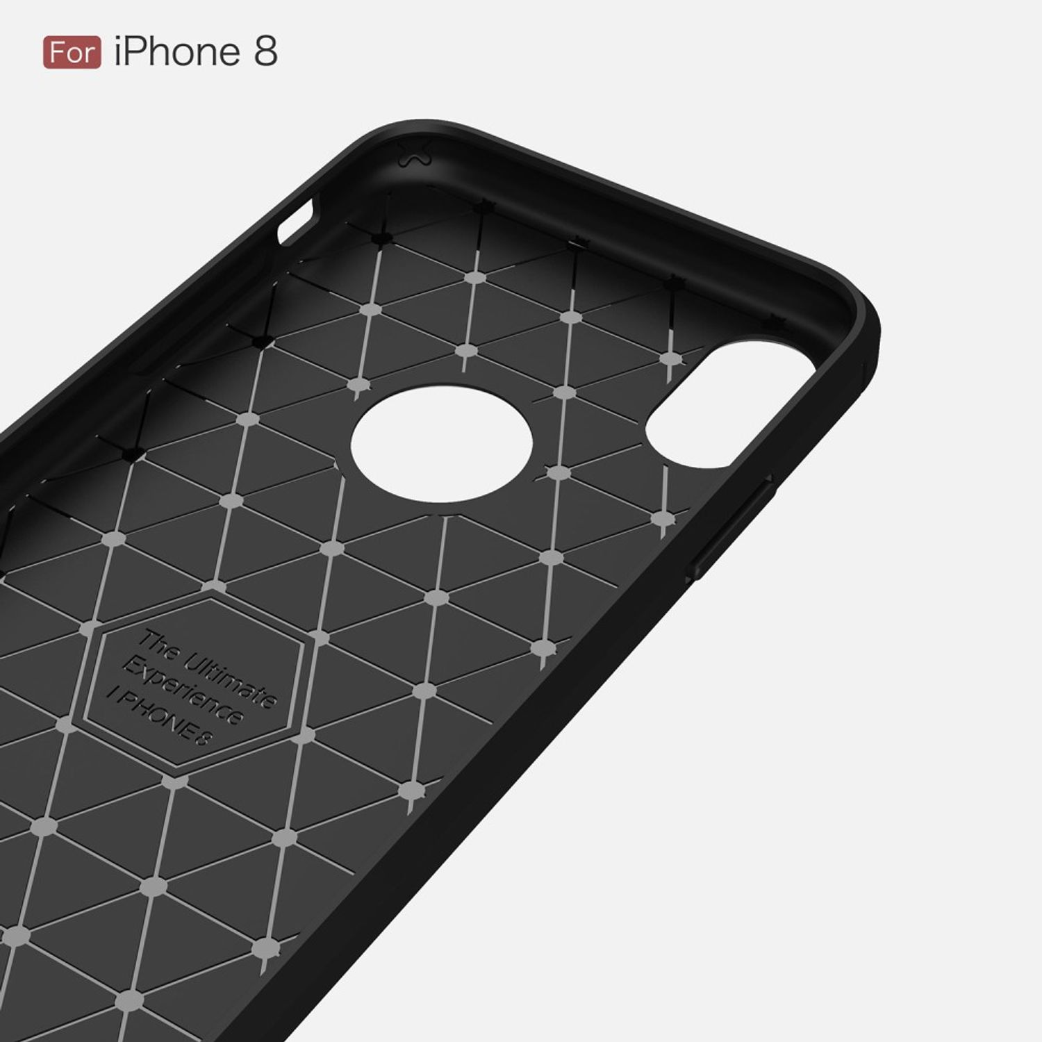 Schwarze Handyhülle mit geometrischem Muster, für iPhone 8.