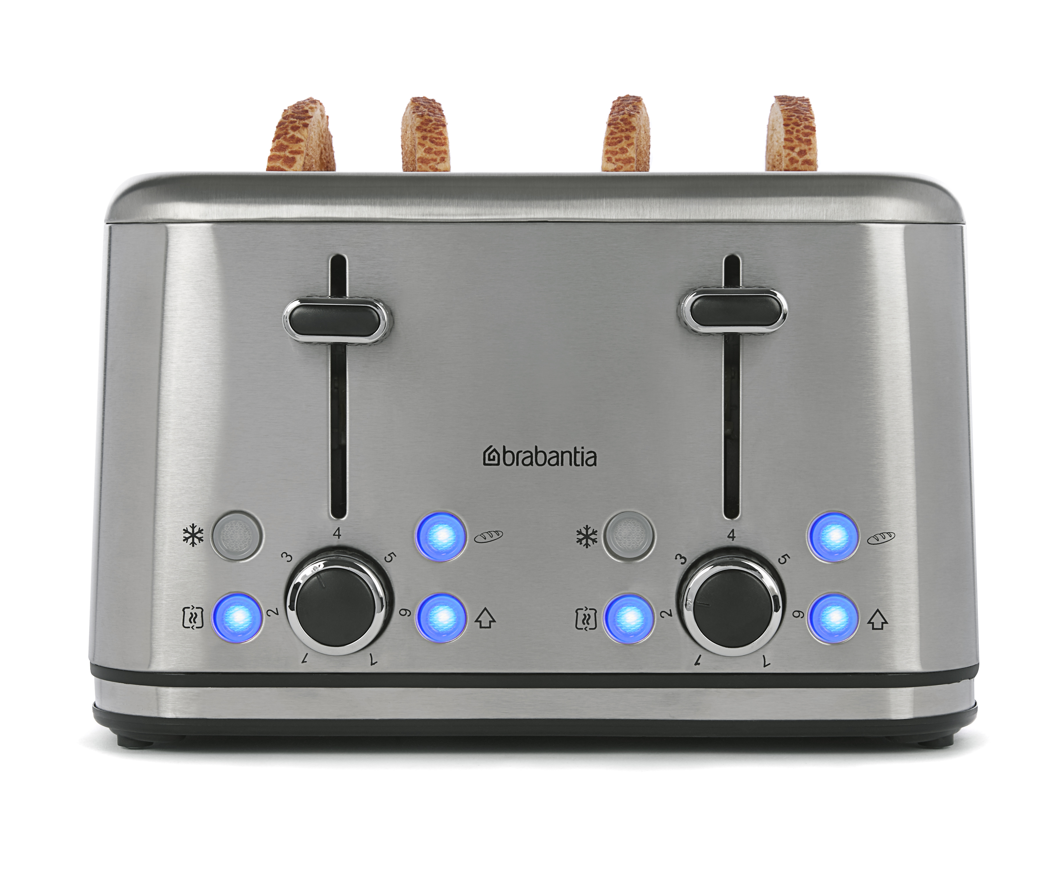 BRABANTIA Schlitze: BBEK1031N Toaster 4) Edelstahl/Grau Watt, (1800
