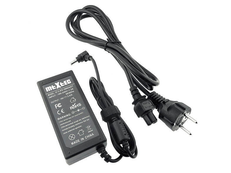 MTXTEC Netzteil, 19V, 3.42A für NEXOC Osiris E611, Stecker 5.5 x 2.5 mm rund Notebook-Netzteil 65 Watt